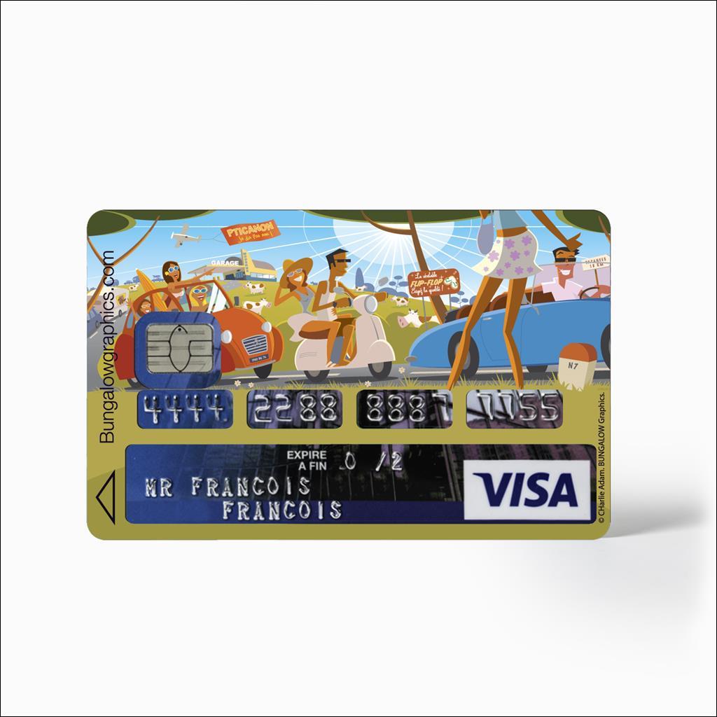 Stickers autocollant pour carte bancaire, Visa Infinite Gold, par