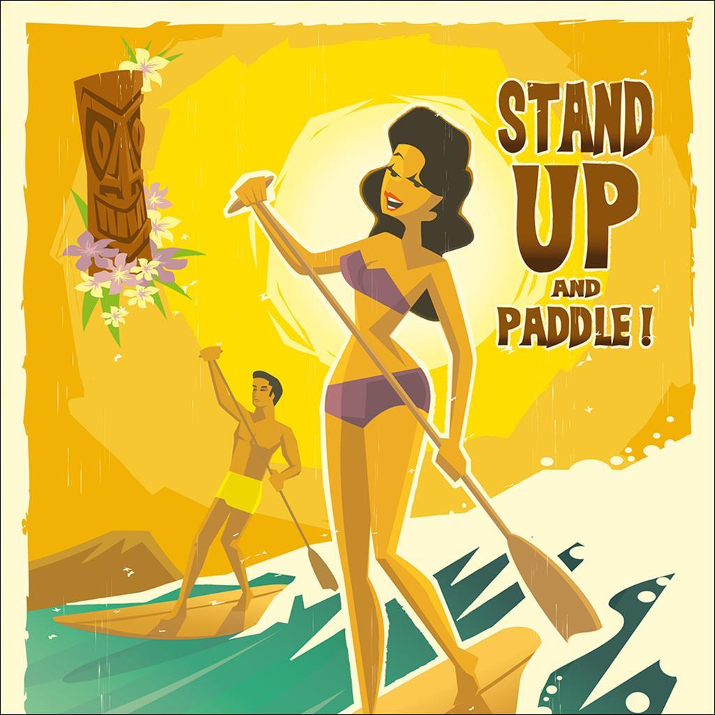 STAND UP Paddle ! by Charlie Adam : Bungalow Graphics, buy Art Prints &  Laminates, Summer Art, Tiki & Exotica Art online - Bungalow - Limited  Edition Graphics