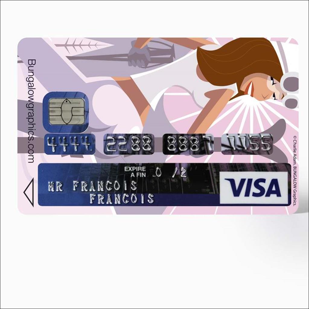 Credit card sticker - Ski babe