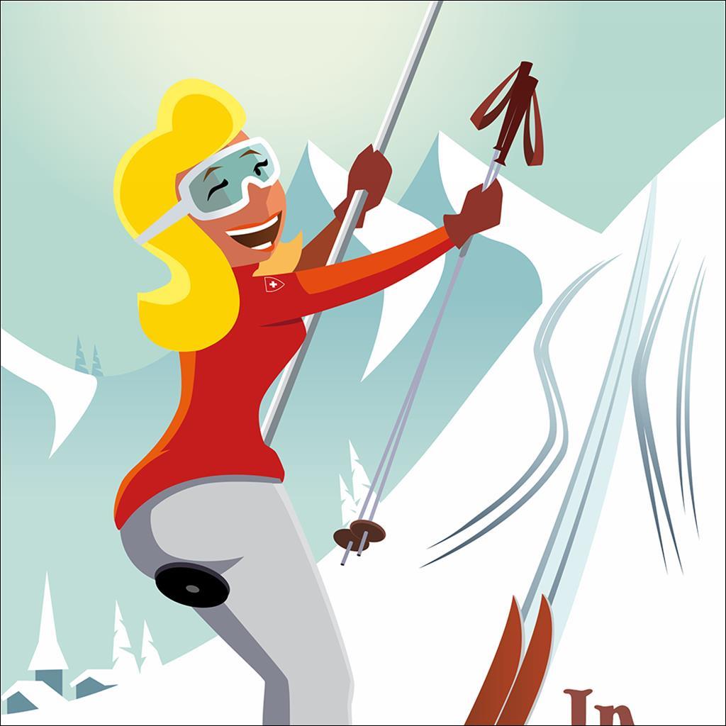 Ski in Switzerland Pinup