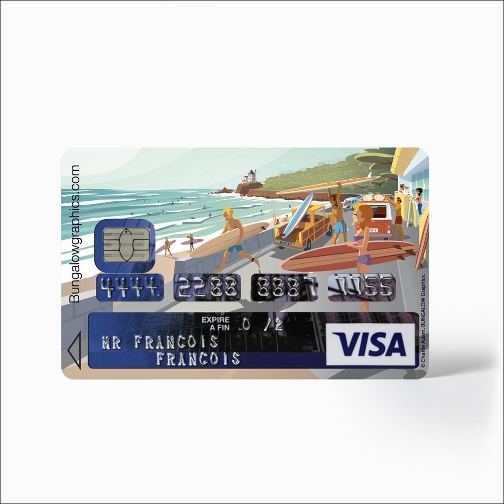 Sticker carte bancaire Surf 's up 